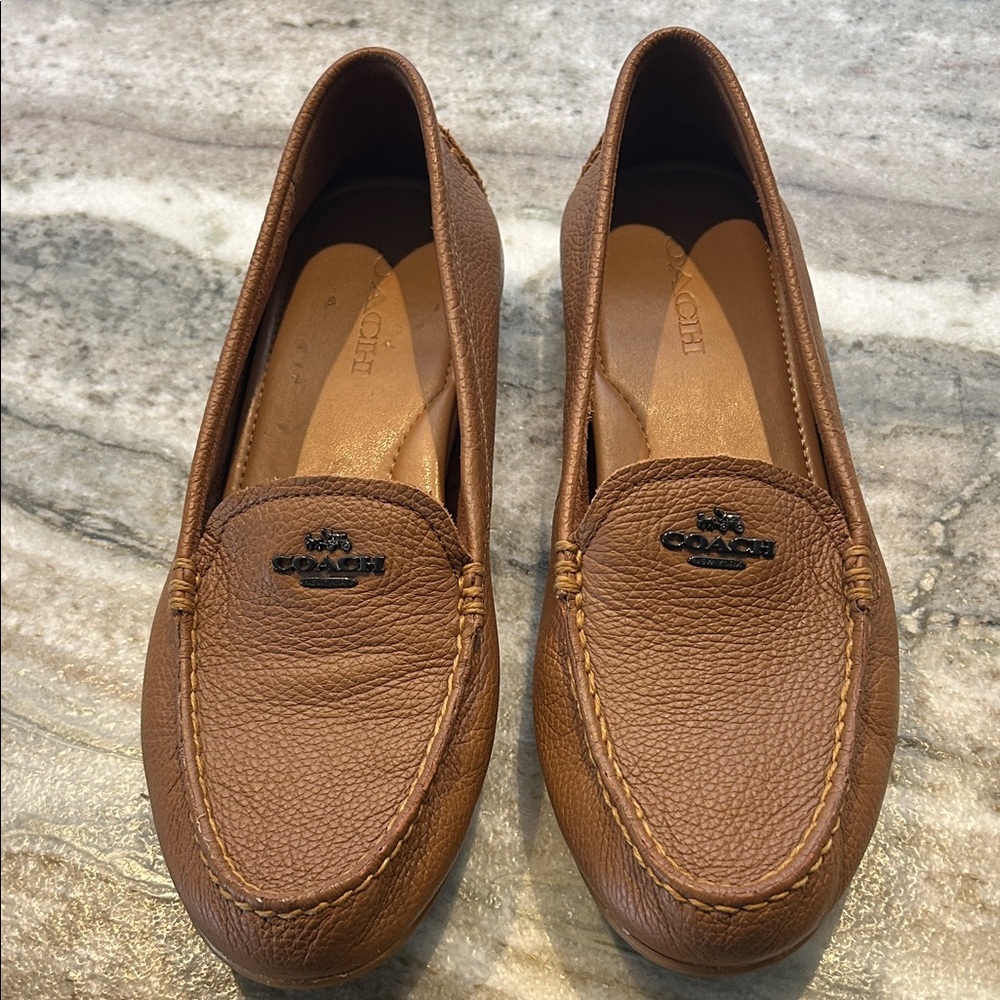 Coach Tan Leather Driving Loafers